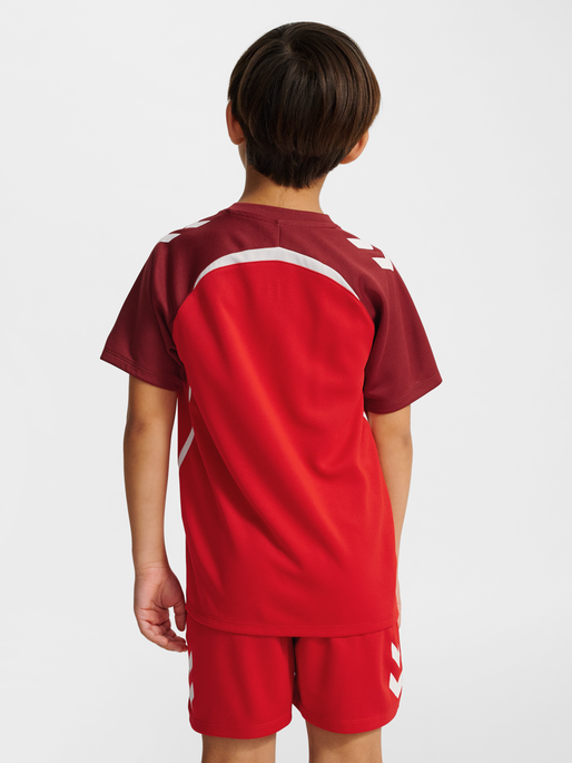 hmlLEAD 2.0 JERSEY S/S KIDS, TRUE RED/MAROON, model