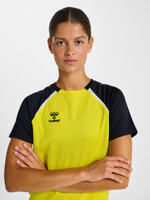 hmlLEAD 2.0 JERSEY S/S WOMAN, BLAZING YELLOW/BLACK, model
