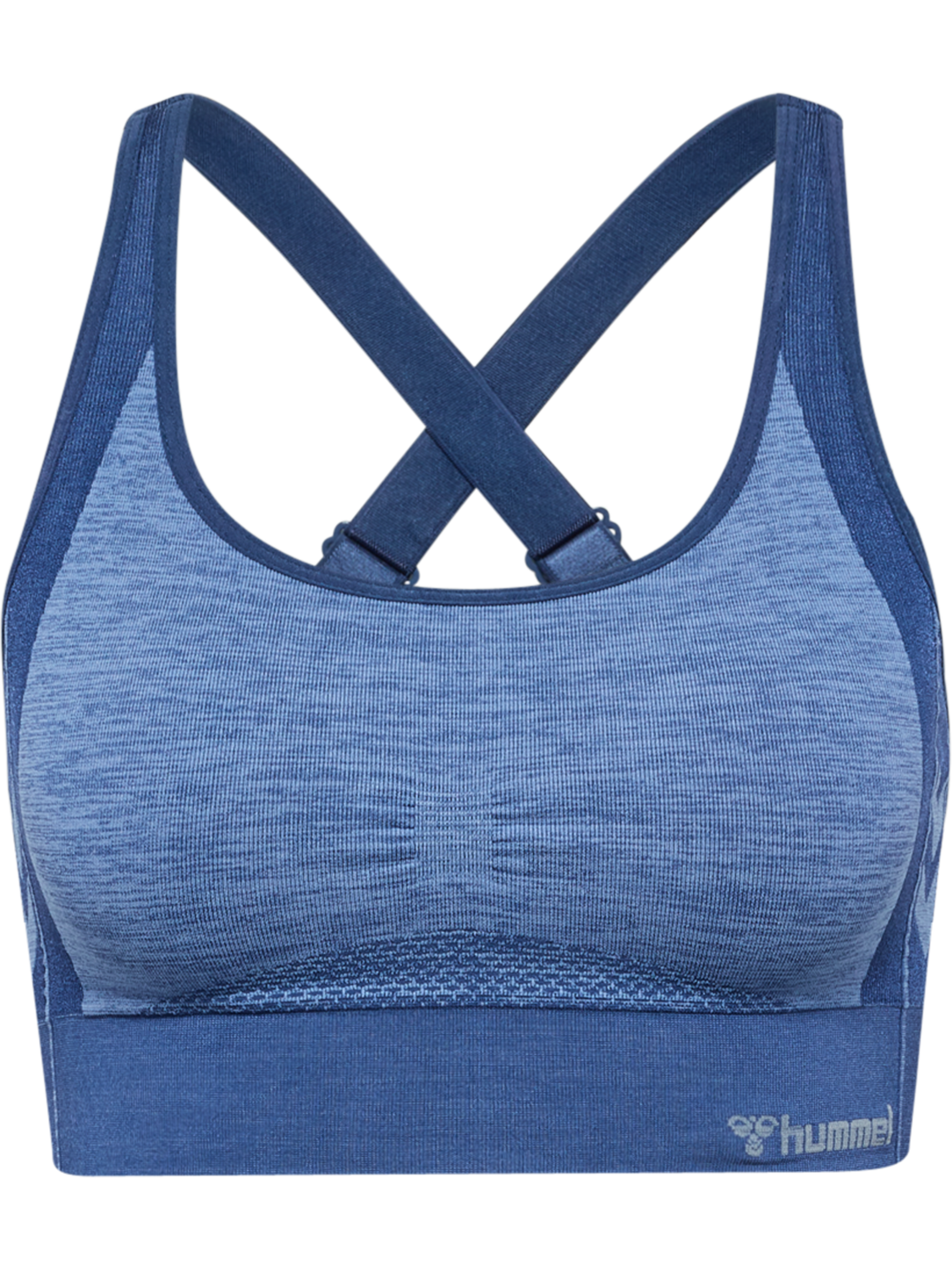 hmlMT SHINE SEAMLESS SPORTS BRA, BLUE INDIGO MELANGE, packshot