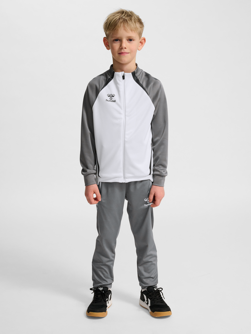 hmlLEAD 2.0 TRACK ZIP JACKET KIDS, WHITE/STEEL GRAY, model