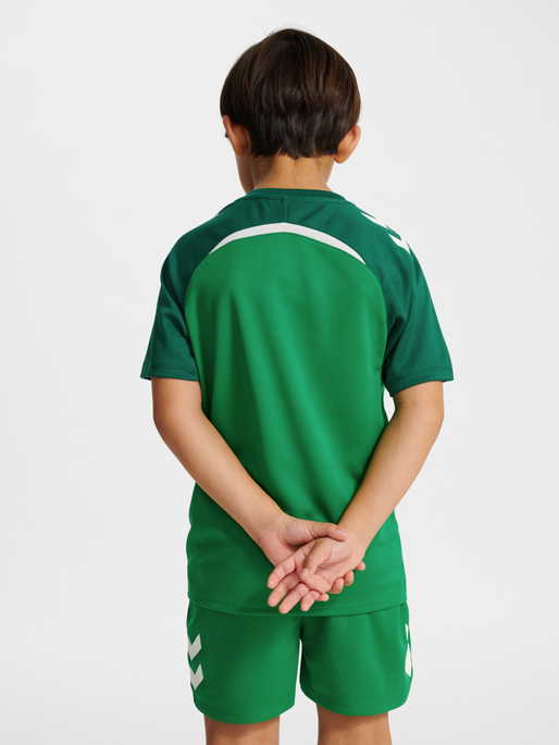 hmlLEAD 2.0 JERSEY S/S KIDS, JELLY BEAN/EVERGREEN, model