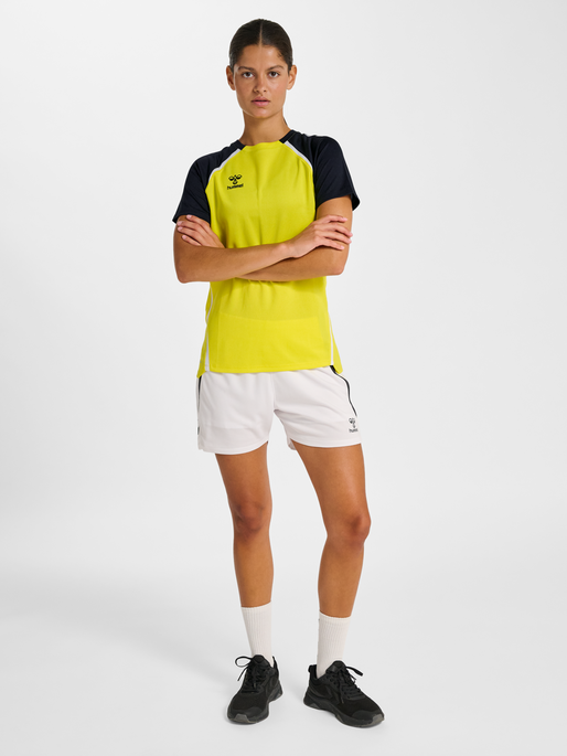 hmlLEAD 2.0 JERSEY S/S WOMAN, BLAZING YELLOW/BLACK, model
