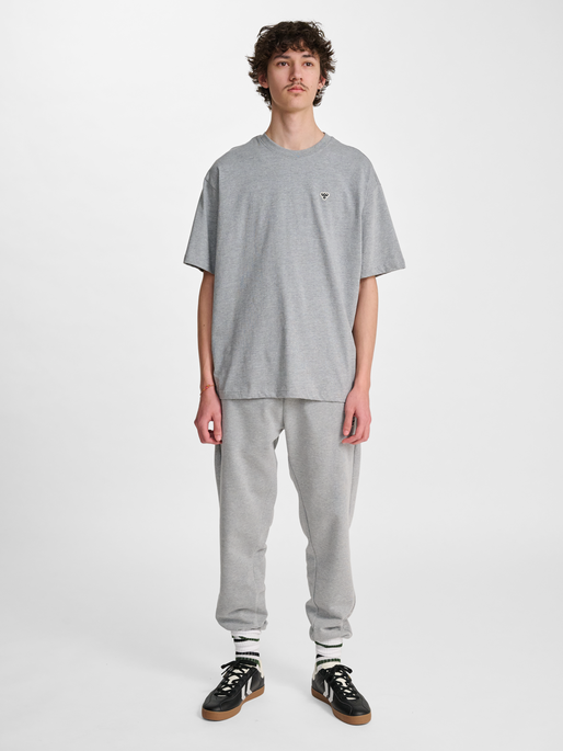 hmlLOOSE T-SHIRT BEE S/S, GREY MELANGE, model