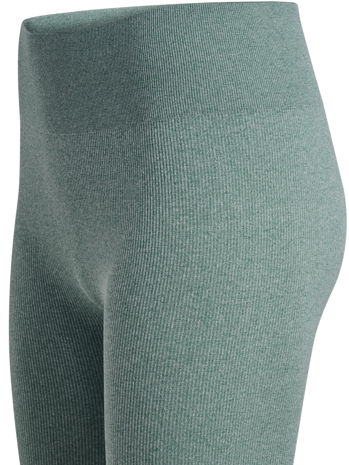 hmlYOGA SEAMLESS RIB MW TIGHTS, CHINOIS GREEN MELANGE, packshot