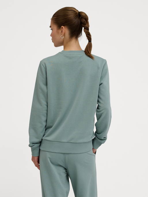hmlPULSE W SWEAT CREWNECK, CHINOIS GREEN, model