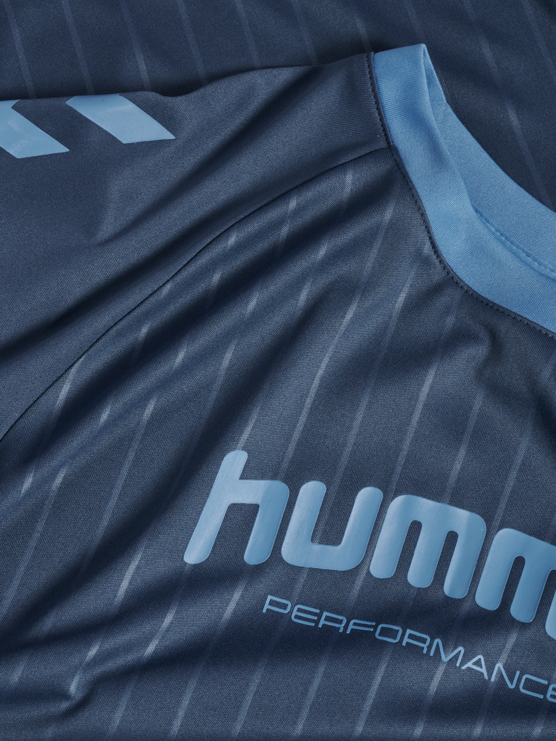 hmlJR GOAL STRIPE T-SHIRT S/S, BERING SEA, packshot