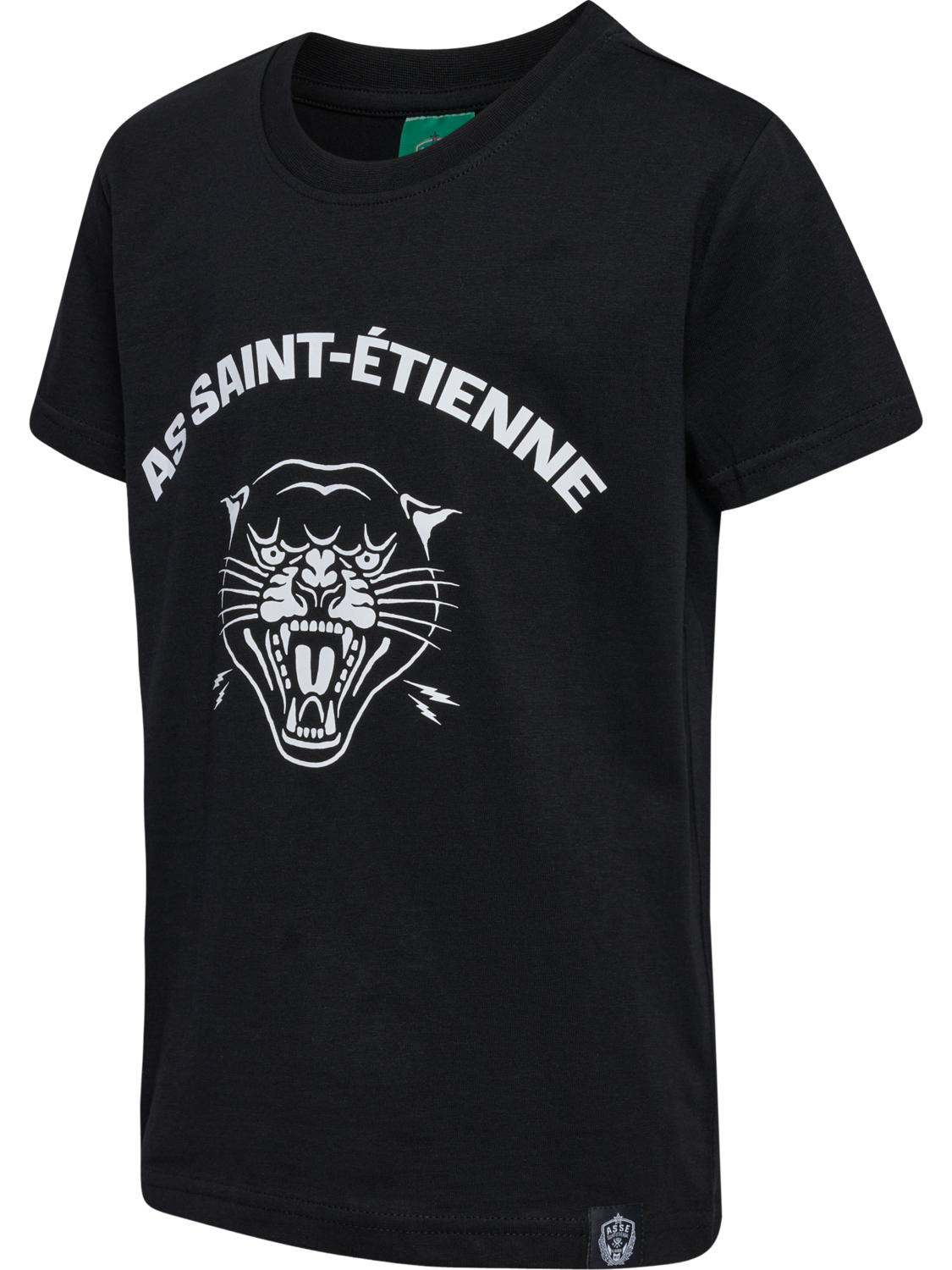 ASSE FAN AS SAINT ETIENNE TEE KIDS, BLACK, packshot