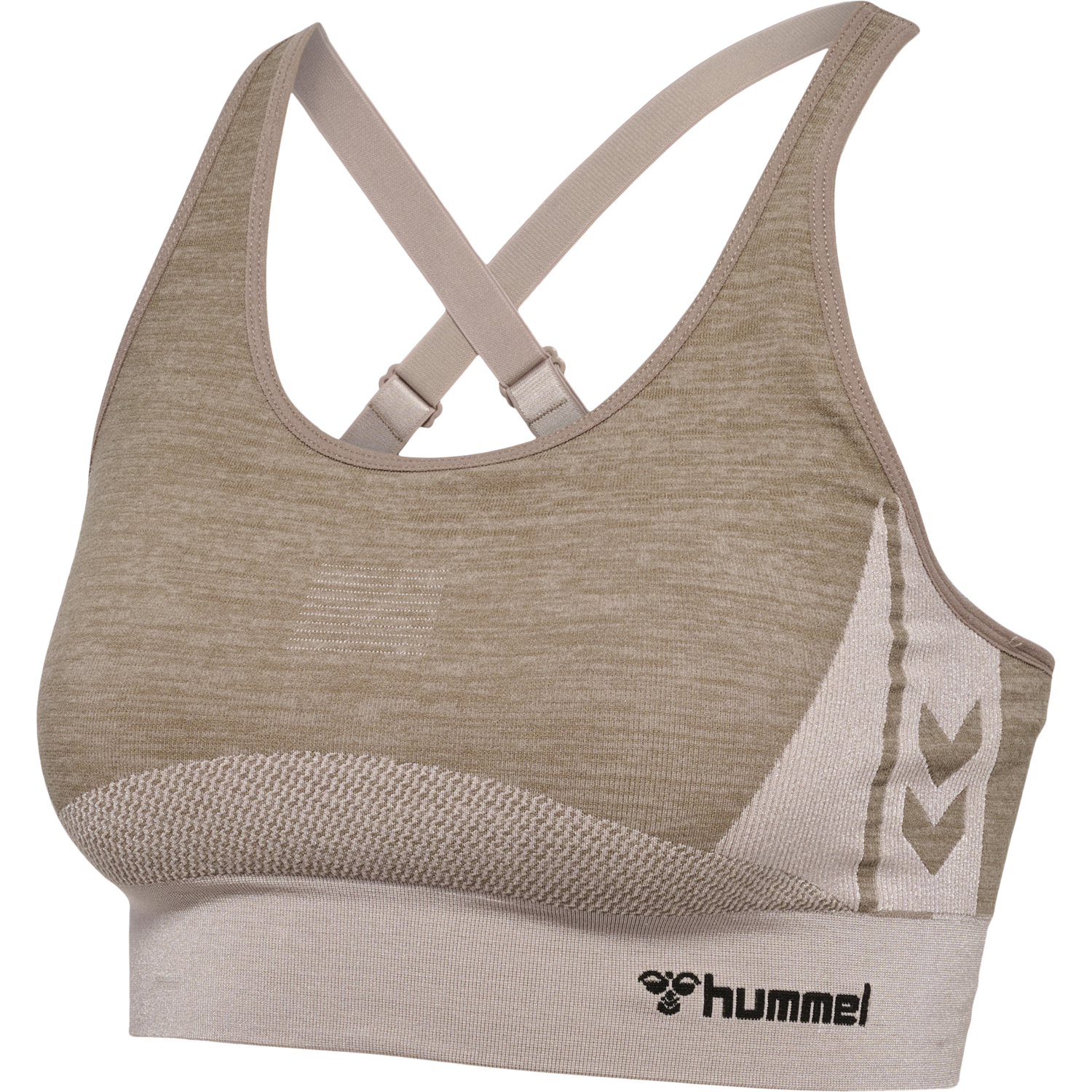 hmlCLEA SEAMLESS  SPORTS TOP, CHATEAU GRAY/DRIFTWOOD MELANGE, packshot