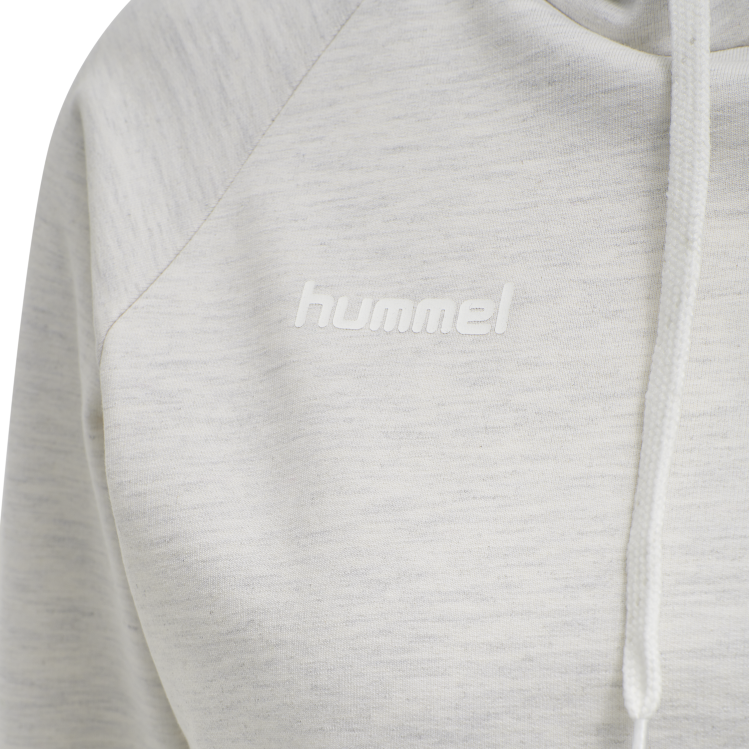 HMLGO COTTON HOODIE WOMAN, EGRET MELANGE, packshot