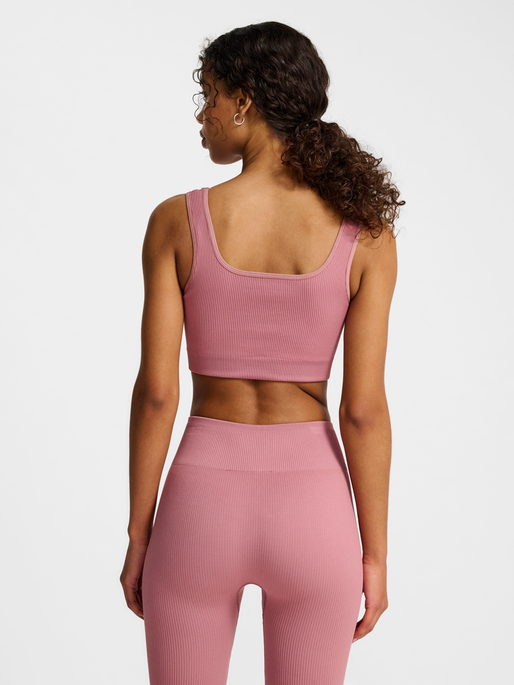 hmlPULSE SEAMLESS RIB BRA, WISTFUL MAUVE, model