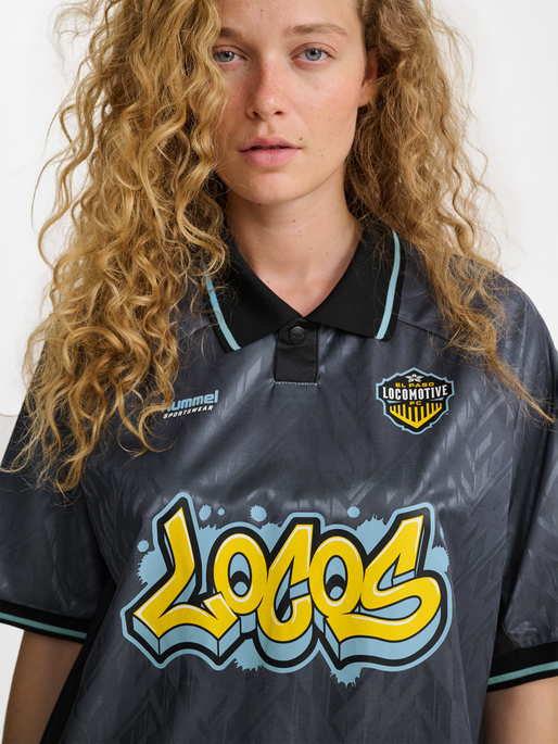 hmlLOOSE SOCCER JERSEY S/S EL PASO, BLACK, model