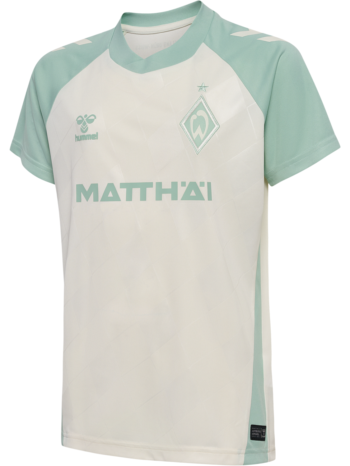 WER 24/25 AWAY JERSEY S/S KIDS, MARSHMELLOW/SILT GREEN, packshot