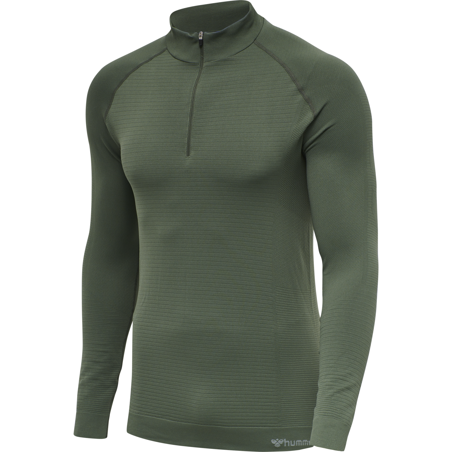 hmlSTROKE SEAMLESS HALF ZIP, THYME, packshot