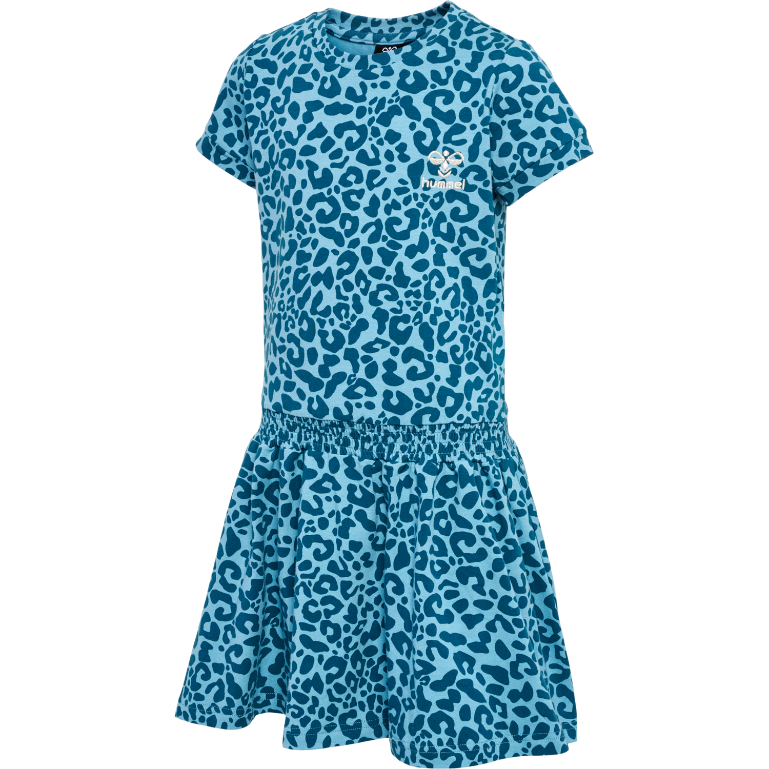 hmlFLOWY AOP DRESS S/S, BLUE CORAL, packshot