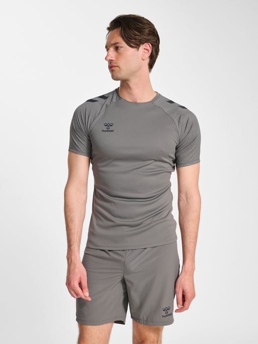hmlPRO TRAINING JERSEY S/S, STEEL GRAY, model