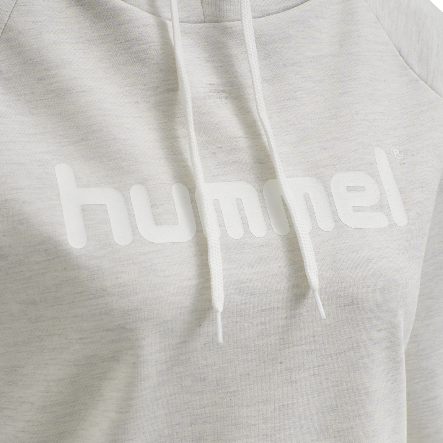HMLGO COTTON LOGO HOODIE WOMAN, EGRET MELANGE, packshot