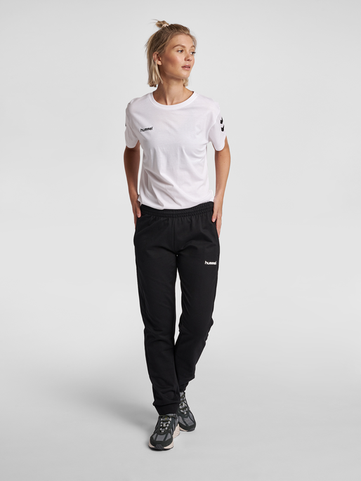 hmlGO COTTON PANT WOMAN, BLACK, model