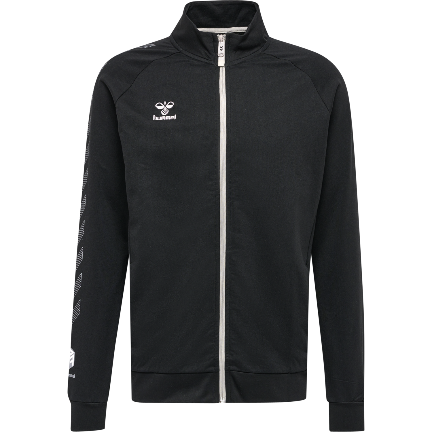 hmlMOVE GRID COTTON ZIP JACKET, BLACK, packshot