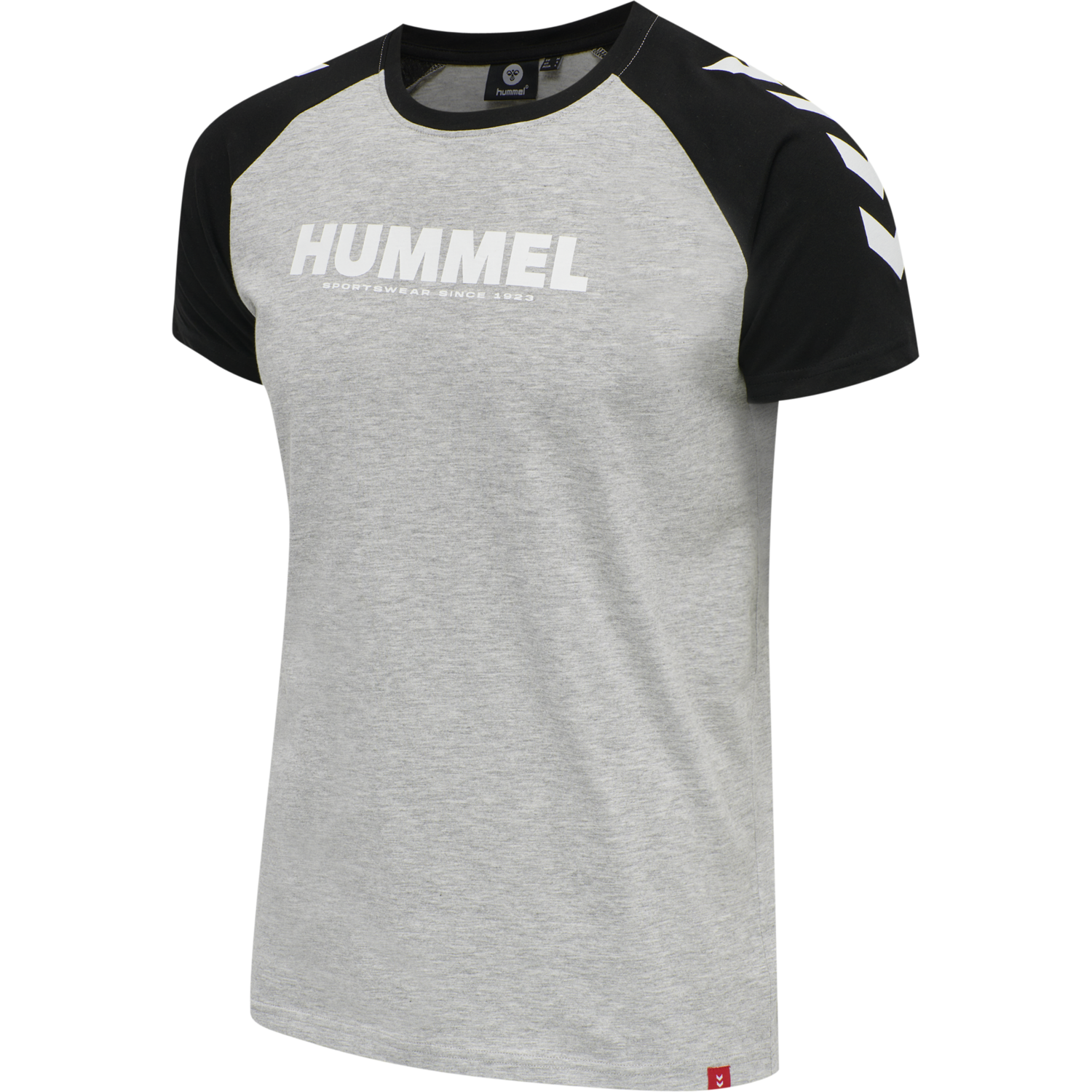 hmlLEGACY BLOCKED T-SHIRT, GREY MELANGE, packshot