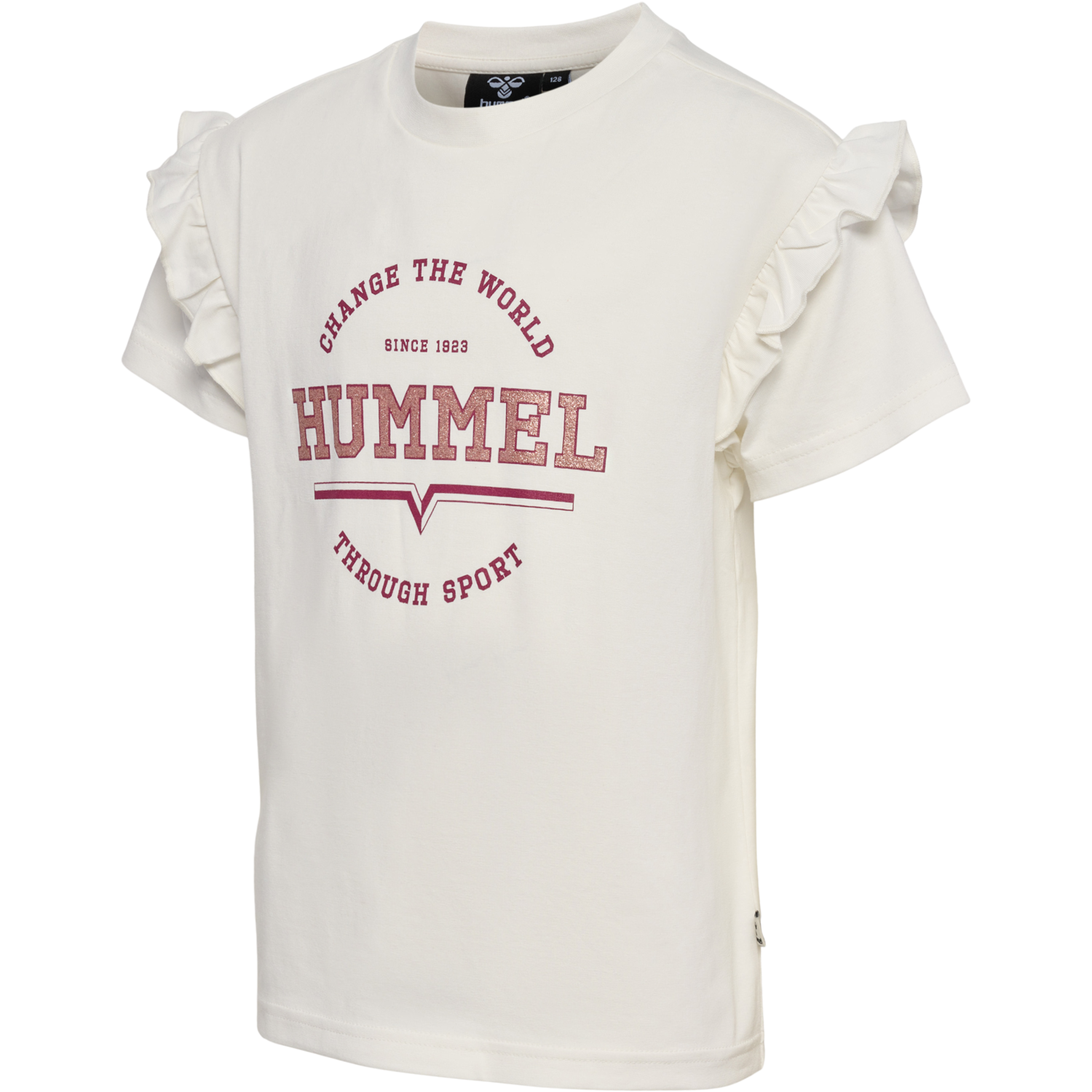 hmlVIOLET T-SHIRT S/S, MARSHMALLOW, packshot