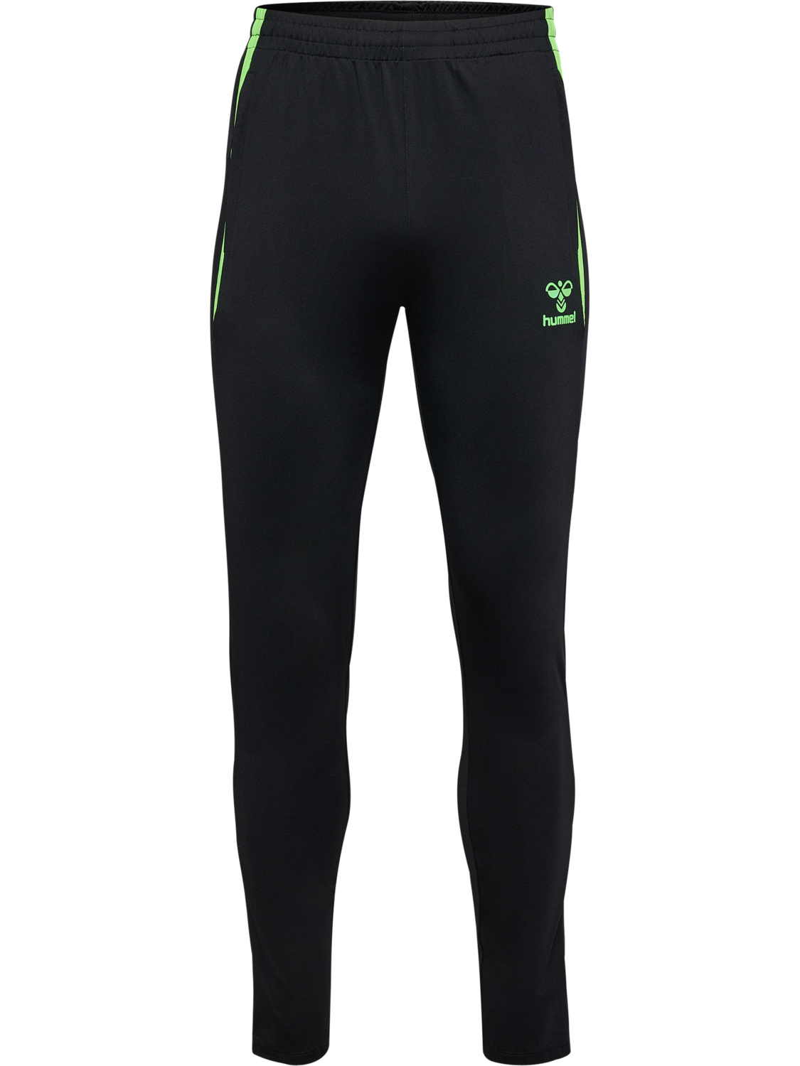 hmlLEAD 2.0 TRAINING PANTS, BLACK/GREEN GECKO, packshot