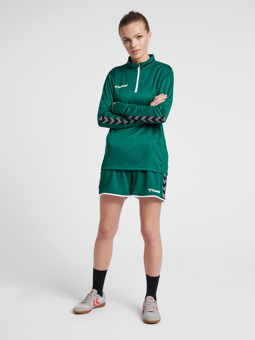 hmlAUTHENTIC HALF ZIP SWEATSHIRT WO, EVERGREEN, model