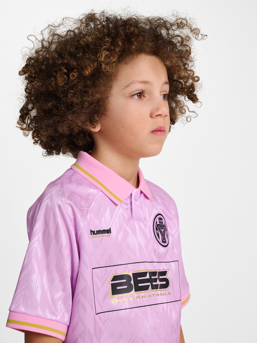 hmlJR LOOSE BAY SOCCER JERSEY S/S, PASTEL LAVENDER, model