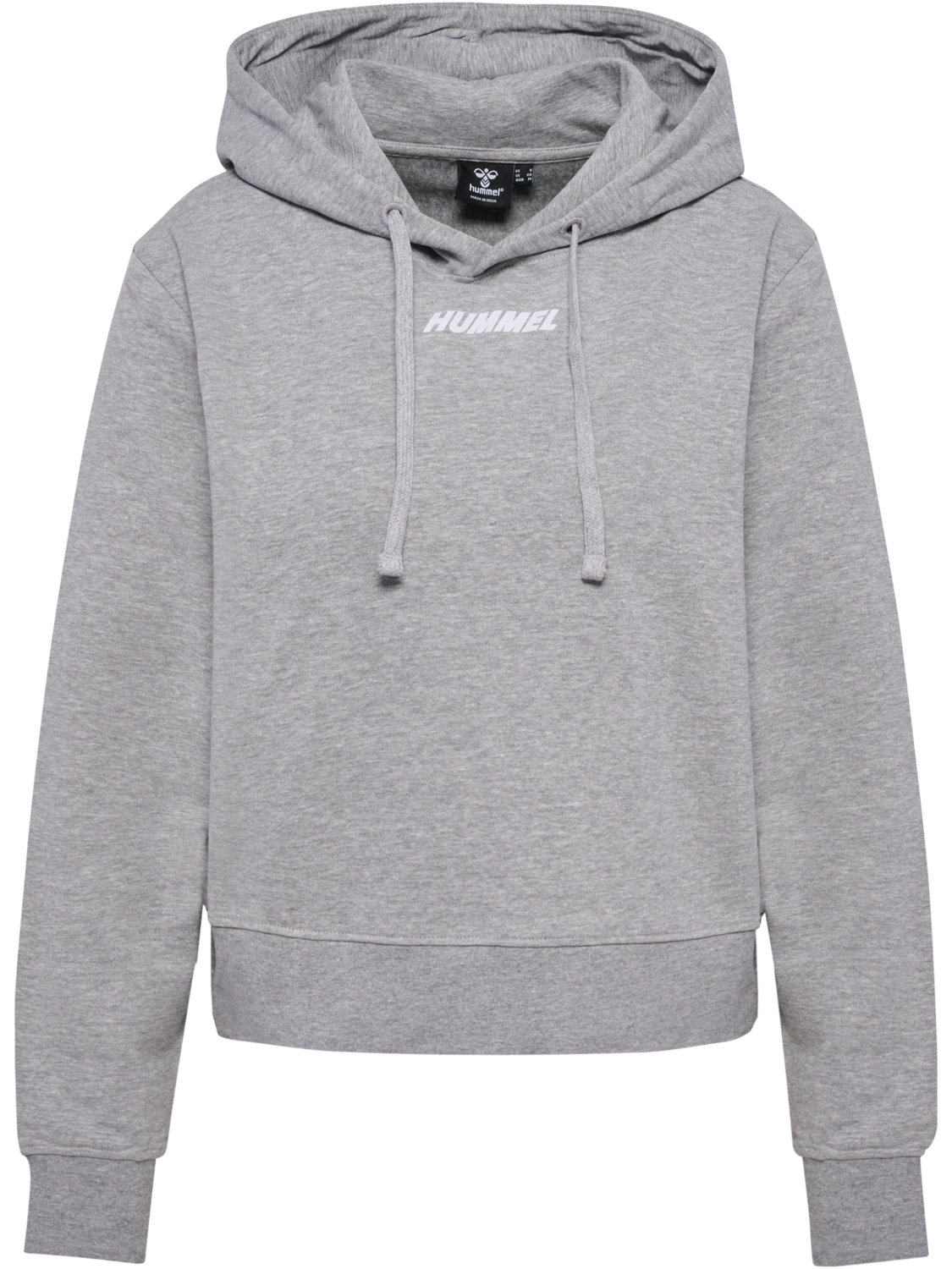 hmlELEMENTAL SHORT HOODIE WOMAN, GREY MELANGE, packshot