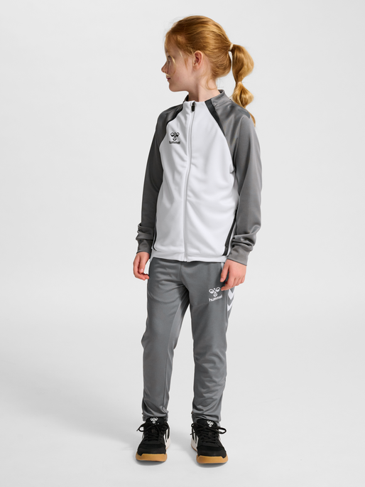 hmlLEAD 2.0 TRACK ZIP JACKET KIDS, WHITE/STEEL GRAY, model