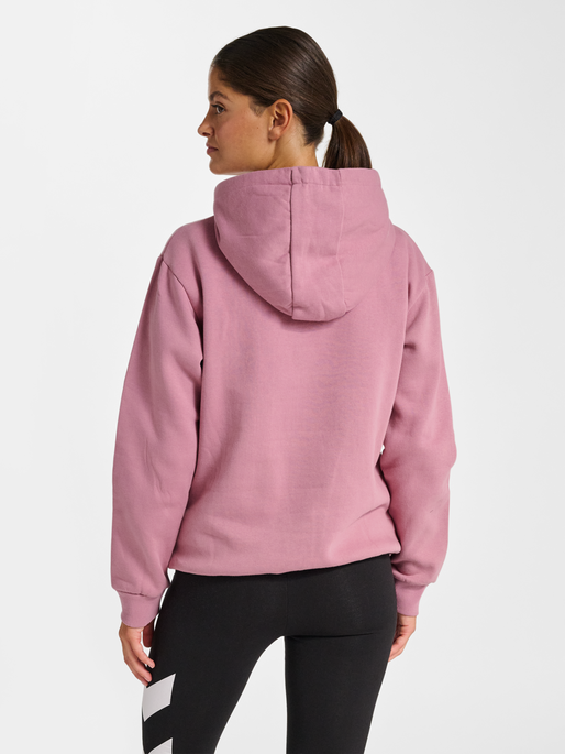 hmlMOVER COTTON HOODIE WOMAN, LILAS, model