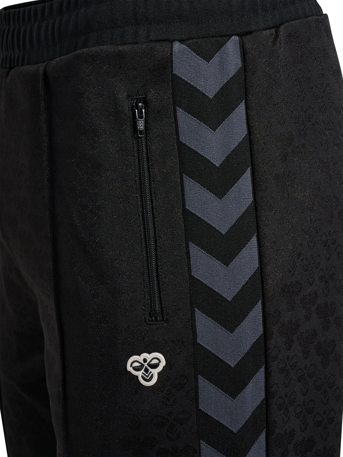 hmlARCHIVE REGULAR POLY PANTS AOP, BLACK/EBONY, packshot