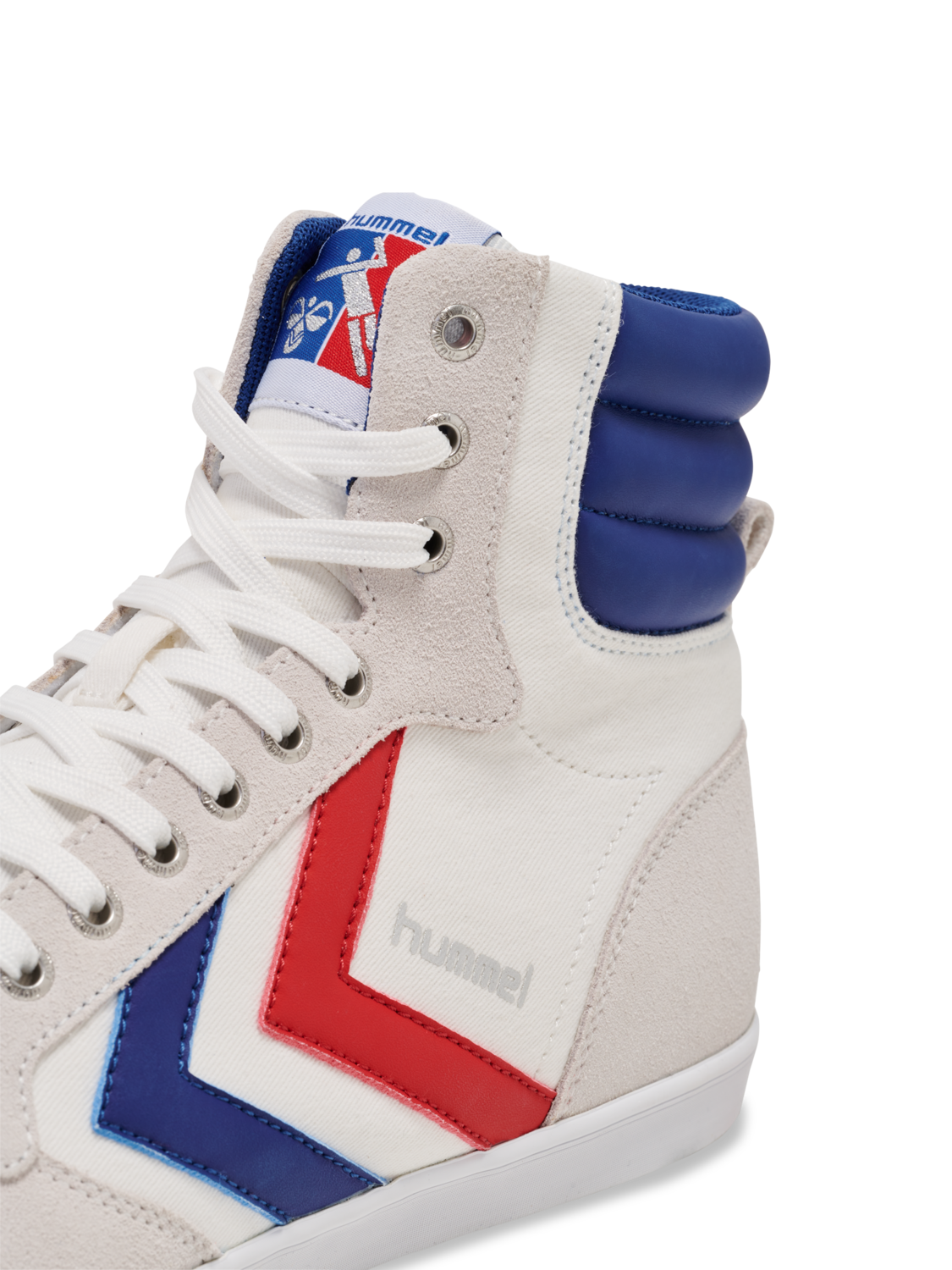 HUMMEL SLIMMER STADIL HIGH, WHITE/BLUE/RED/GUM, packshot