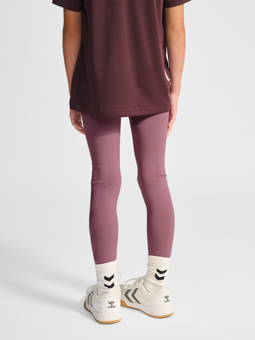 hmlJR PULSE MID WAIST TIGHTS, WISTFUL MAUVE, model