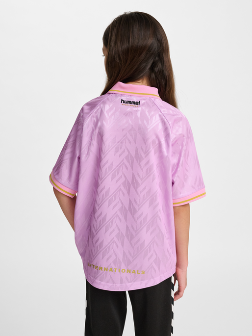 hmlJR LOOSE BAY SOCCER JERSEY S/S, PASTEL LAVENDER, model