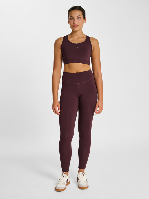 hmlPULSE HIGH WAIST TIGHTS, FUDGE, model