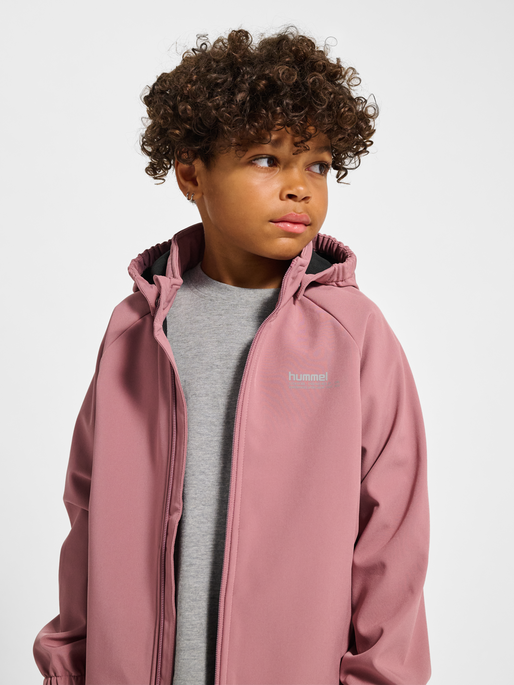 hmlJR LOOSE SOFTSHELL JACKET, WISTFUL MAUVE, model