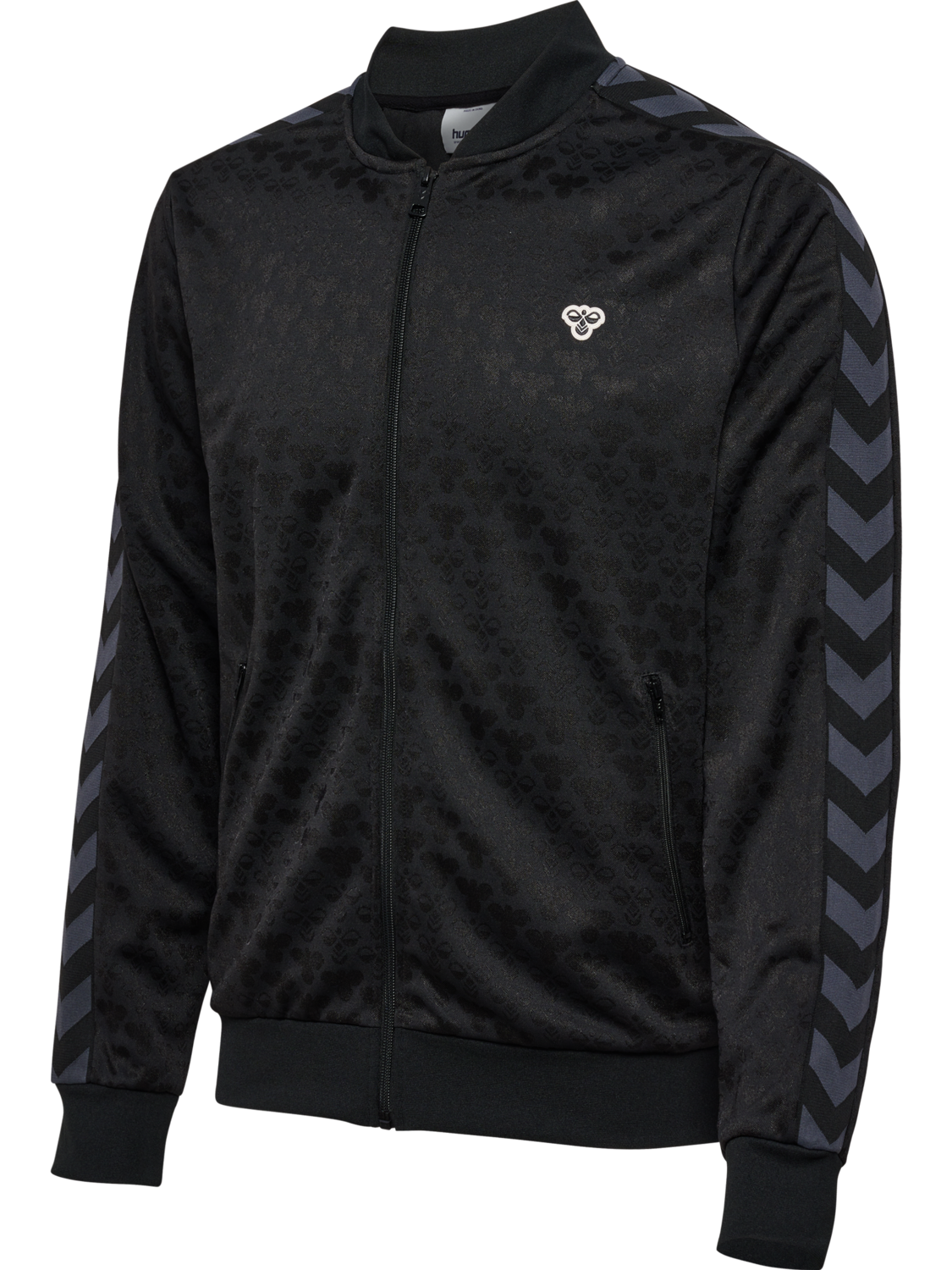 hmlARCHIVE REGULAR POLY JACKET AOP, BLACK/EBONY, packshot