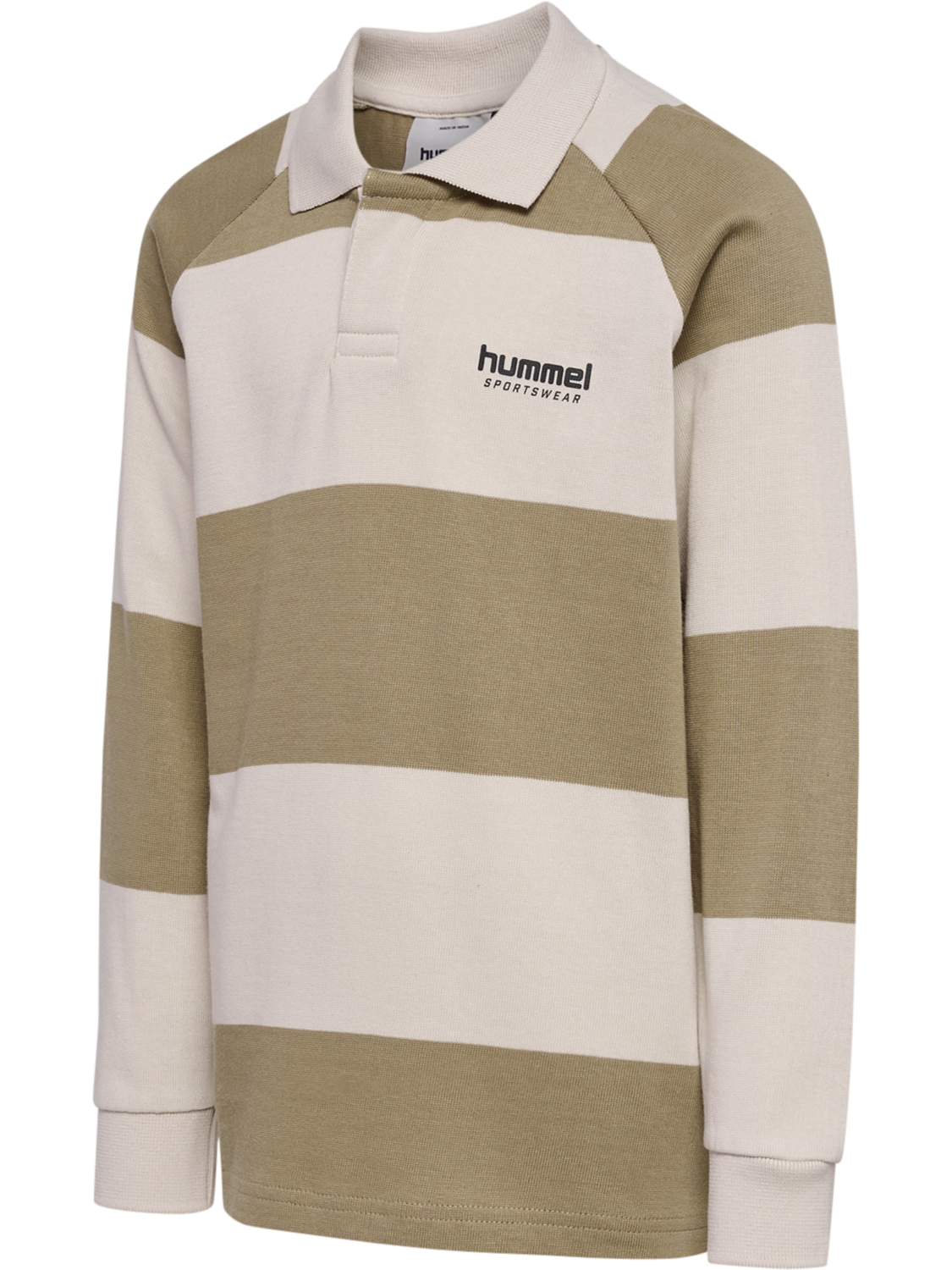 hmlJR LOOSE STRIPED POLO L/S, CORNSTALK, packshot