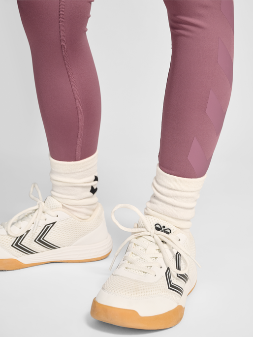 hmlJR PULSE MID WAIST TIGHTS, WISTFUL MAUVE, model