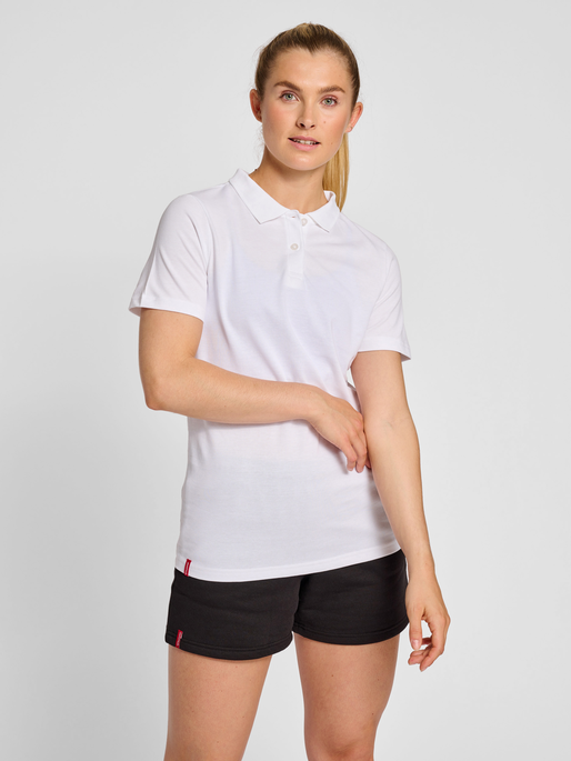 hmlRED CLASSIC POLO WOMAN, WHITE, model