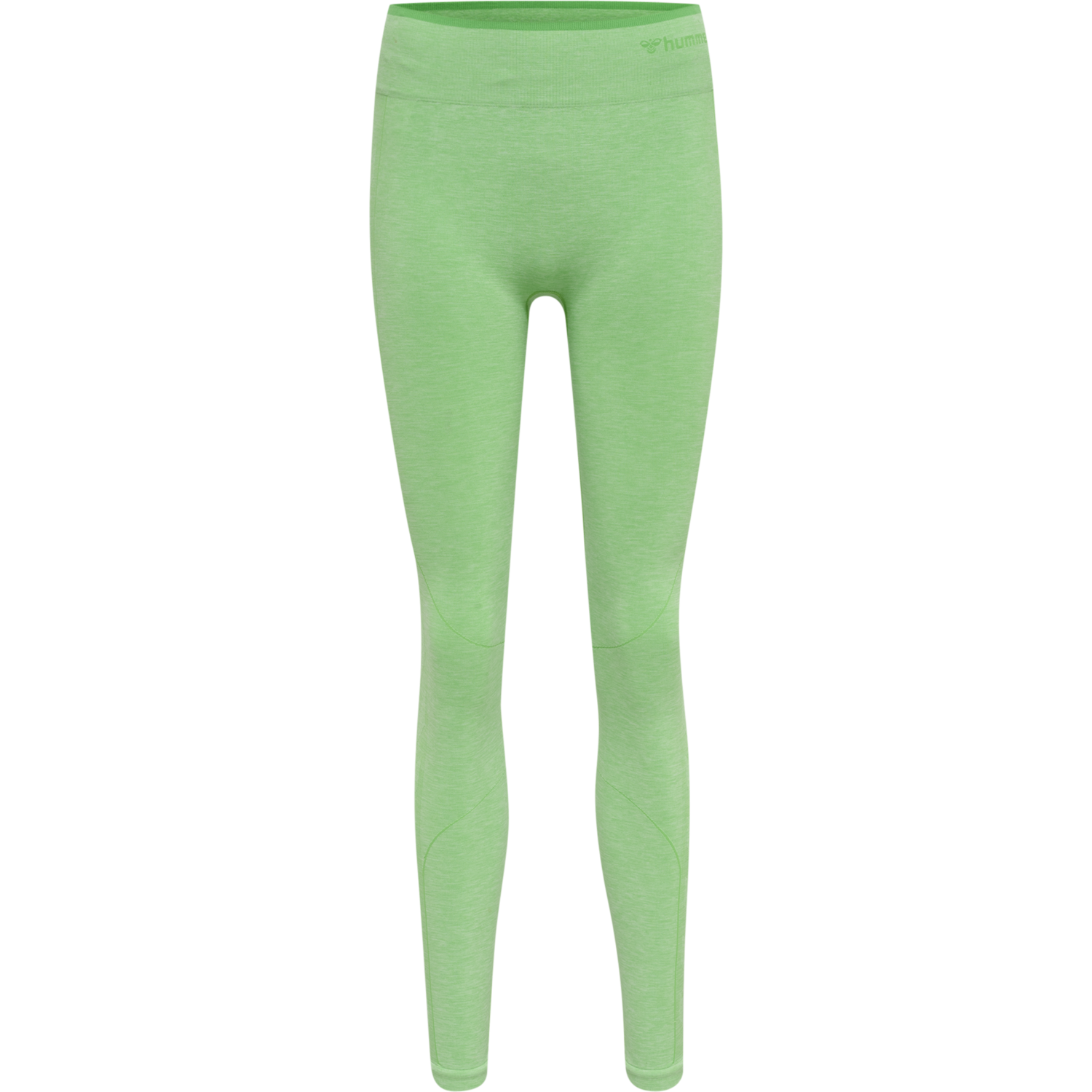 hmlMT UNA SEAMLESS MID WAIST TIGHTS, SUMMER GREEN MELANGE, packshot