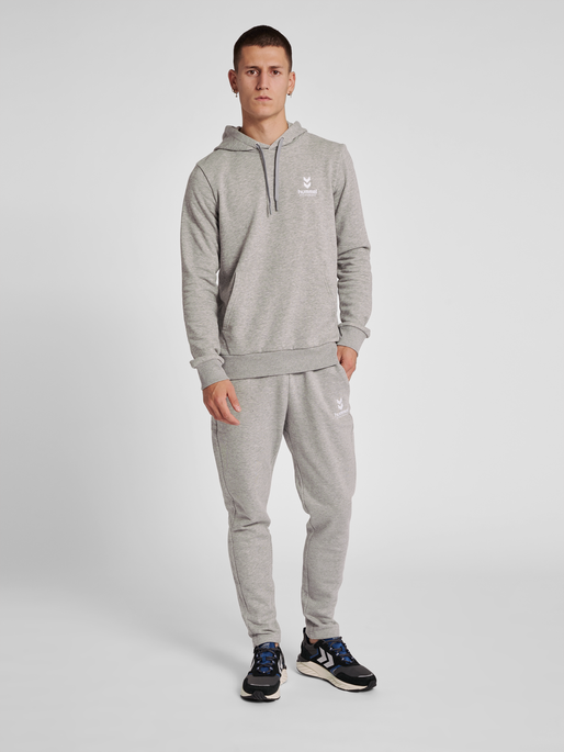 hmlOSCAR TAPERED PANTS, GREY MELANGE, model