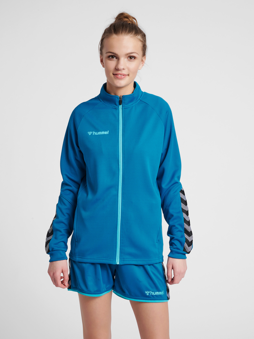 hmlAUTHENTIC WOMEN POLY ZIP JACKET, CELESTIAL, model