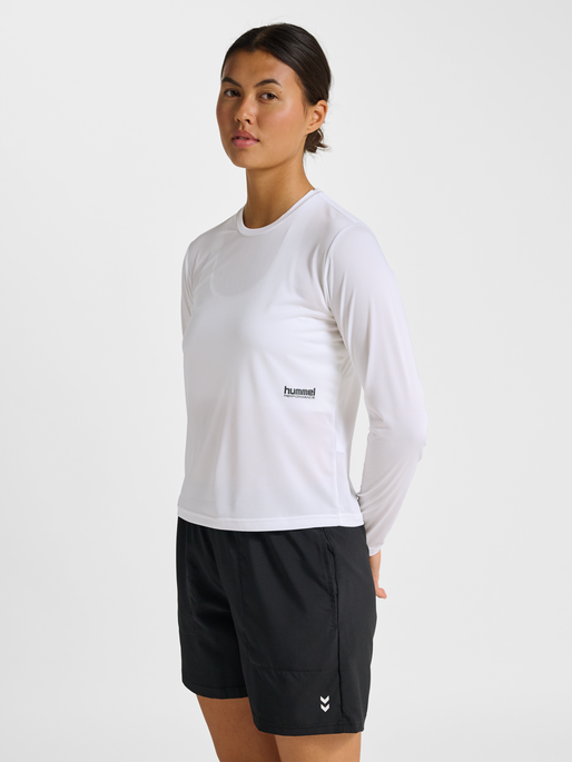 hmlPULSE WORKOUT W T-SHIRT L/S, WHITE, model