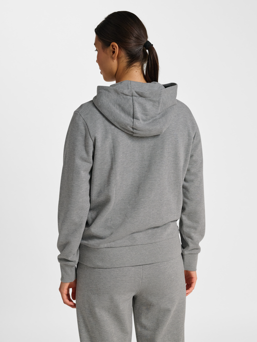 hmlPULSE W SWEAT HOODIE, GREY MELANGE, model