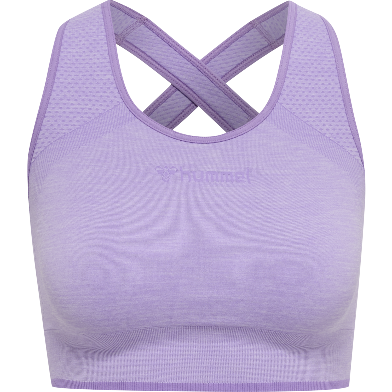 hmlMT UNA SEAMLESS SPORTS TOP, LAVENDER MELANGE, packshot