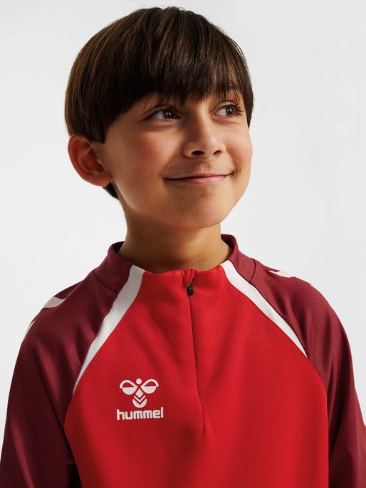 hmlLEAD 2.0 HALF ZIP KIDS, TRUE RED/MAROON, model