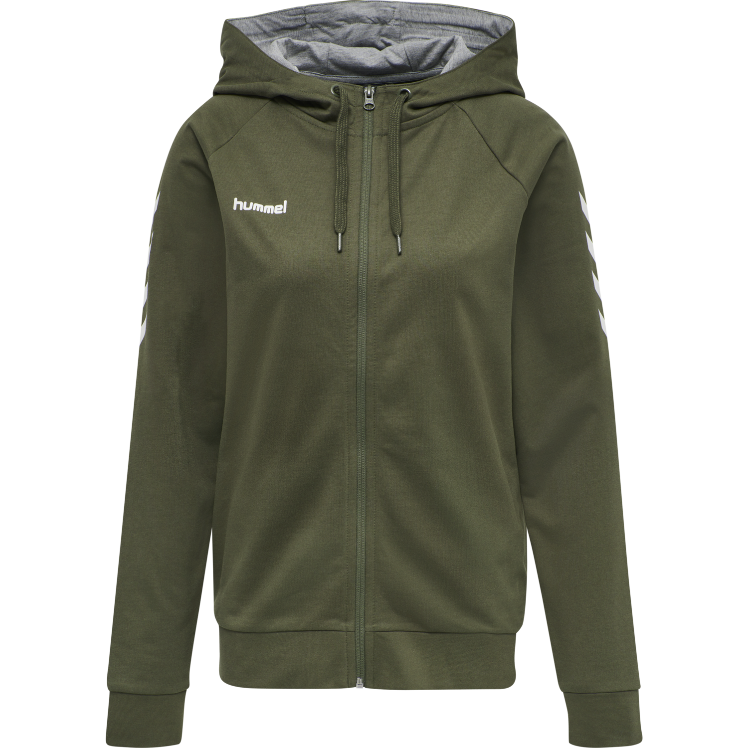 HMLGO COTTON ZIP HOODIE WOMAN, GRAPE LEAF, packshot