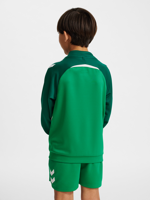 hmlLEAD 2.0 TRACK ZIP JACKET KIDS, JELLY BEAN/EVERGREEN, model