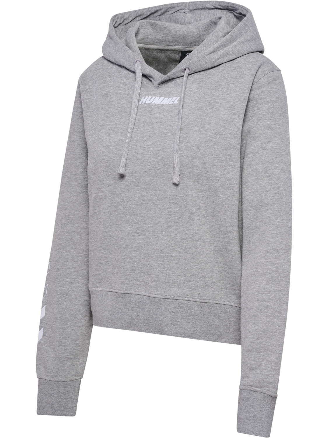 hmlELEMENTAL SHORT HOODIE WOMAN, GREY MELANGE, packshot